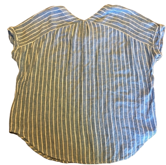 SOLD ~ Rails Jeri Top Womens Large Blue & White Stripe Short Sleeve Beachy L - Picture 3 of 6
